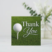 Golf bedankkaart met golfbal op tee (Staand voorkant)