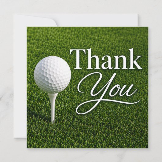 Golf bedankkaart met golfbal op tee (Voorkant)