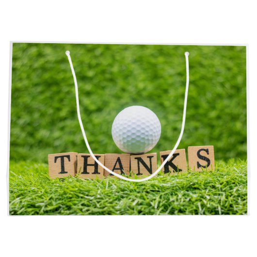 Golf Bedankkaart met golfbal op tee Groot Cadeauzakje (Achterkant)