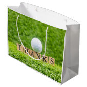 Golf Bedankkaart met golfbal op tee Groot Cadeauzakje (Achterkant Gekanteld)