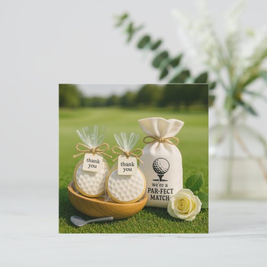 Golf bedankkaart met golfcadeaus aandenken (Staand voorkant)