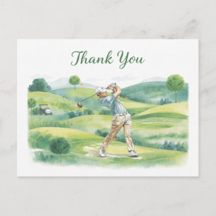 Golf Bedankkaart met Golfer die Slagt op de Green Briefkaart