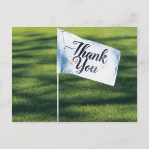 Golf bedankkaart met golfvlag bedankt tekst briefkaart