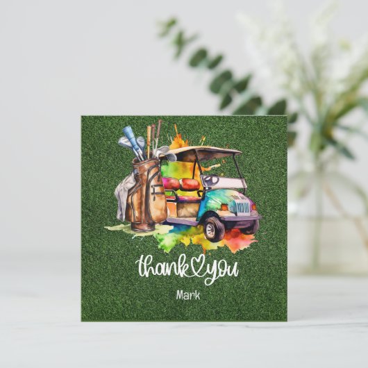 Golf bedankt je kaart (Staand voorkant)