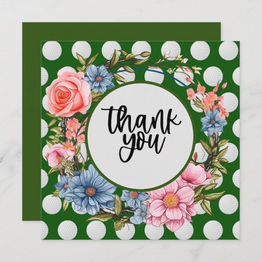 Golf bedankt je kaart (Voorkant / Achterkant)