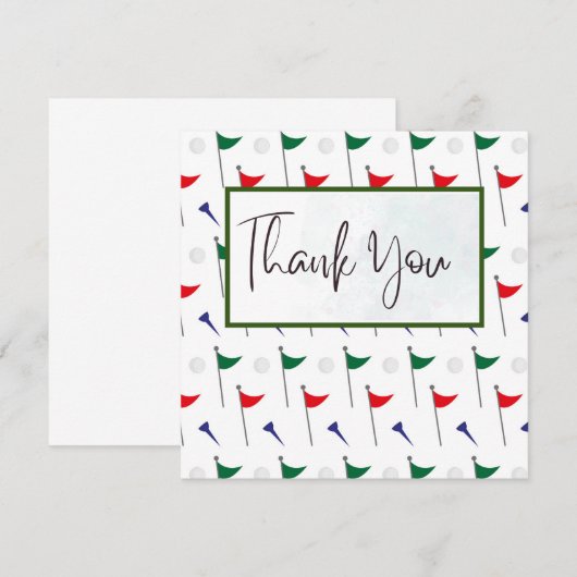 Golf bedankt je kaart met golfvlag (Voorkant / Achterkant)