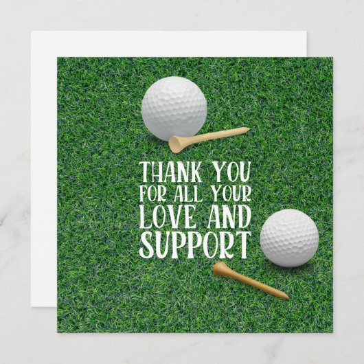 Golf bedankt je kaartliefde en steun voor golfer (Voorkant / Achterkant)