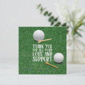 Golf bedankt je kaartliefde en steun voor golfer (Staand voorkant)