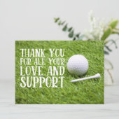 Golf bedankt je kaartliefde en steun voor golfer (Staand voorkant)