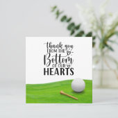 Golf bedankt je zo hartelijk voor de goudbal op gr (Staand voorkant)