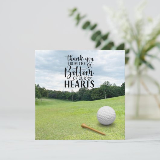 Golf bedankt je zo hartelijk voor de goudbal op gr (Staand voorkant)