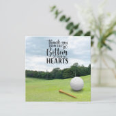 Golf bedankt je zo hartelijk voor de goudbal op gr (Staand voorkant)