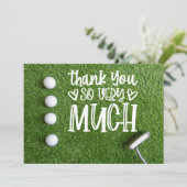 Golf bedankt je zoveel met golfbal op groen (Staand voorkant)