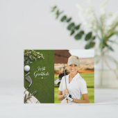 Golf Bedankt Maak je eigen fotogolfer Briefkaart (Staand voorkant)