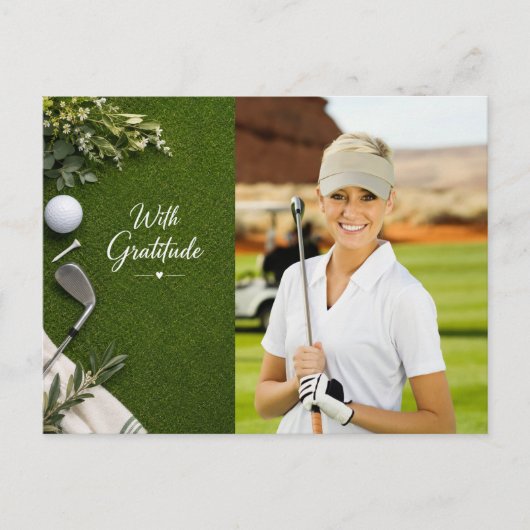 Golf Bedankt Maak je eigen fotogolfer Briefkaart (Voorkant)