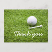 Golf Bedankt met golfbal en t-shirt op groen Briefkaart (Voorkant)