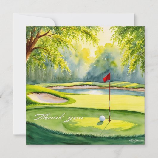 Golf bedankt woord over het zetten van groen (Voorkant)