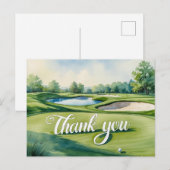 Golf bedanktekst op putting green briefkaart (Voorkant / Achterkant)