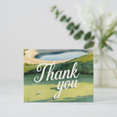 Golf bedanktekst op putting green briefkaart (Staand voorkant)