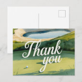 Golf bedanktekst op putting green briefkaart (Voorkant / Achterkant)