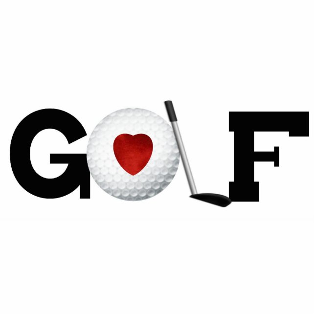 GOLF-beeld (met standaard) Staand Fotobeeldje (Voorkant)