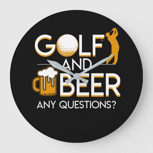 Golf Beer Any Vraag Golf Beer Gezegde Grote Klok (Voorkant)