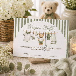 Golf Beer Baby Shower Luier Raffle Informatiekaartje
