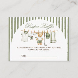 Golf Beer Baby Shower Luier Raffle Informatiekaartje