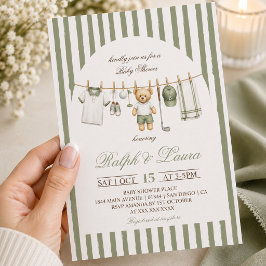 Golf Beer Waslijn Baby Shower Kaart