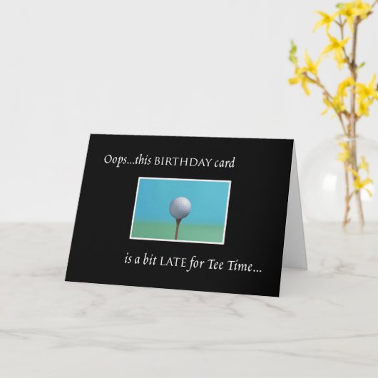 Golf - Belated Birthday Kaart (Gele Bloem)