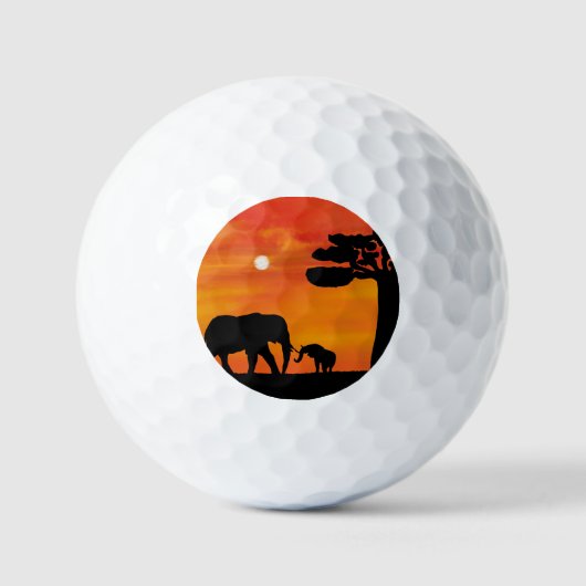 Golf Belephant, hemel, dieren, zonsopgang, natuur Golfballen (Voorkant)