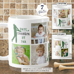 Golf BEST GRANDPA DOOR PAR 7 Foto Collage Koffiemok<br><div class="desc">Creëer een unieke foto collage mok voor de golfliefhebber grootvader met behulp van deze gemakkelijk te uploaden foto collage sjabloon met 7 afbeeldingen en de grappige golf gezegde titel BEST GRANDPA BY PAR in groen en zwart. Maakt een memorabel, betekenisvol vadercadeau voor zijn verjaardag, Grootouderdag, Vaderdag of een vakantie. ASSISTENTIE:...</div>