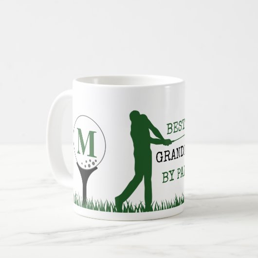 Golf BEST GRANDPA DOOR PAR Monogram Coffee Mok (Voorkant links)