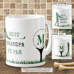 Golf BEST GRANDPA DOOR PAR Monogram Coffee Mok<br><div class="desc">Creëer is een unieke gepersonaliseerde monogrammed mok voor de golfergrootvader met de grappige titel BEST GRANDPA BY PAR op golfterrein in groen en zwart. Kies van andere stijlen van de mok op de het opdracht geven pagina. Maakt een gedenkwaardig grootvaders cadeau voor zijn verjaardag, grootouderdag, Vaderdag of vakantie. BIJSTAND: Neem...</div>