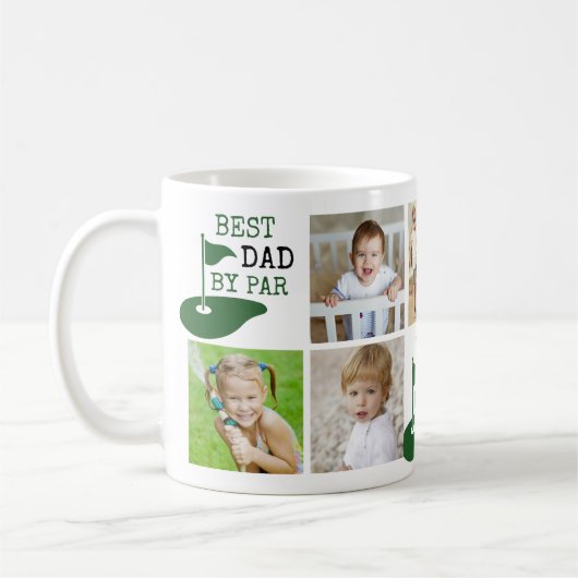 Golf BESTE DAD VAN PAR 7 Foto Collage Koffiemok (Links)