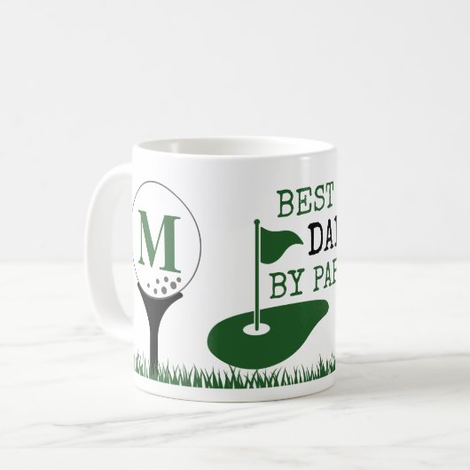 Golf BESTE DAD VAN PAR Monogram Koffiemok (Voorkant links)