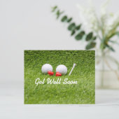 Golf Beterschap golfballen en tee met liefde Briefkaart (Staand voorkant)