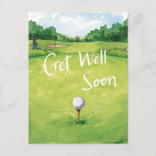 Golf Beterschap Kaart – Watercolor Golfbaan (Voorkant)