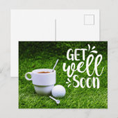 Golf Beterschap met een kopje koffie en bal Briefkaart (Voorkant / Achterkant)