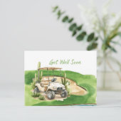 Golf Beterschap met Golfkar op het groen Briefkaart (Staand voorkant)