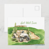 Golf Beterschap met Golfkar op het groen Briefkaart (Voorkant / Achterkant)