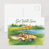 Golf Beterschap met Golfkar op het groen Briefkaart (Voorkant / Achterkant)