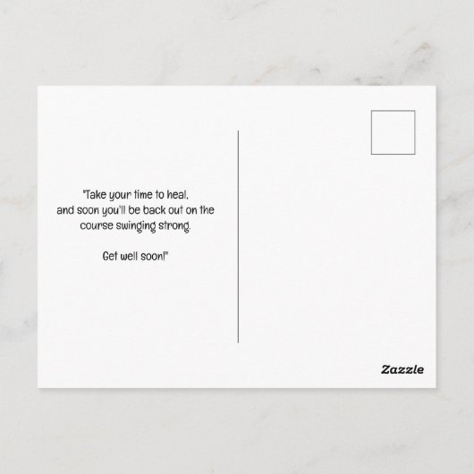 Golf beterschap met golftas op putting green  briefkaart (Achterkant)