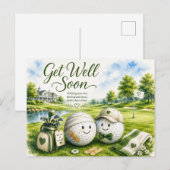 Golf beterschap stuur wensen voor golfer briefkaart (Voorkant / Achterkant)