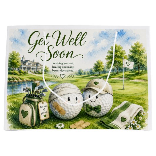 Golf Beterschap stuur wensen voor golfer Groot Cadeauzakje (Voorkant)