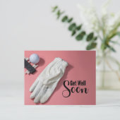 Golf Beterschap voor vrouwelijke golfer roze thema Briefkaart (Staand voorkant)