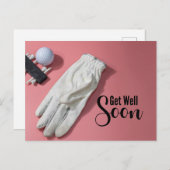 Golf Beterschap voor vrouwelijke golfer roze thema Briefkaart (Voorkant / Achterkant)