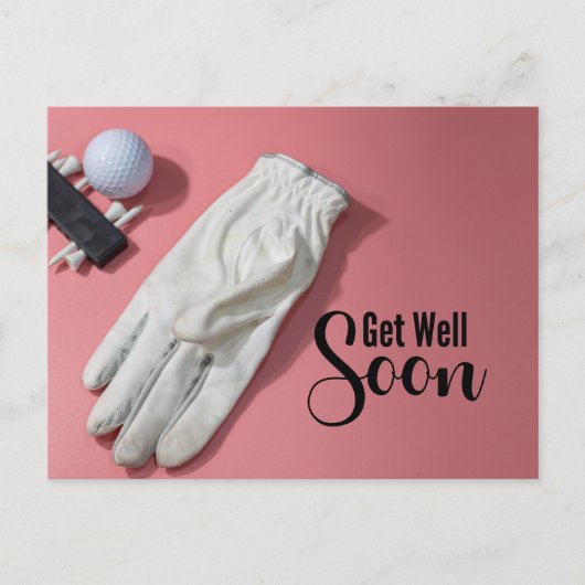 Golf Beterschap voor vrouwelijke golfer roze thema Briefkaart (Voorkant)
