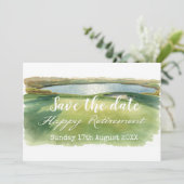 Golf Bewaar de datum Golf pensioen feest op groen Save The Date (Staand voorkant)