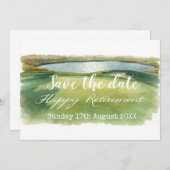 Golf Bewaar de datum Golf pensioen feest op groen Save The Date (Voorkant / Achterkant)